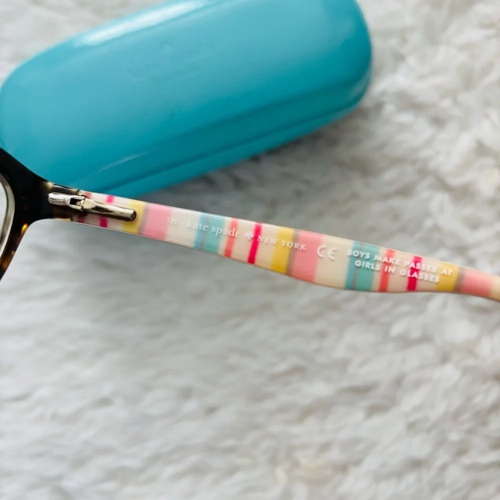 Kate Spade New York Dark Brown Tortoise/Multicolor Eyeglasses Frame only w/ Case